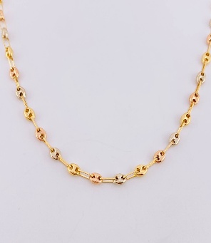 Cadena Gucci 3 Oros / Peso : 6,35 Gr Prom / Largo : 60 Cm / Ancho : 3,2 mm - 18K