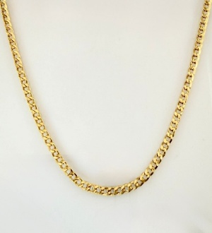 Cadena Cubana / Peso : 6,05 Gr / Largo : 70 Cm/ Ancho : 2,7mm - 18K
