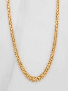 Cadena China / Peso : 6,65 Gr Prom / Largo : 50 Cms / Ancho : 2,5 mm - 18 K