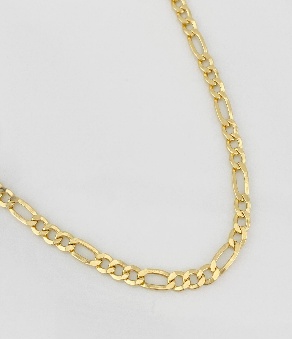 Cadena Figaro / Peso: 8,95 Gr Prom / Largo : 60 Cm / Ancho: 4,03mm - 18K