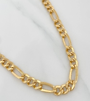 Cadena Figaro / Peso: 13 Gr Prom / Largo : 60 Cm / Ancho: 5,9mm - 18K