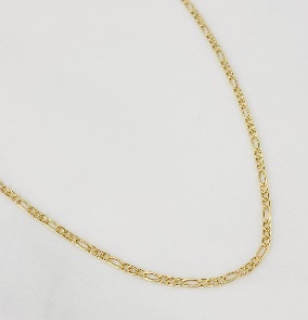 Cadena Figaro / Peso: 1,3 Gr Prom / Largo: 45 Cm / Ancho: 1,5mm - 18K