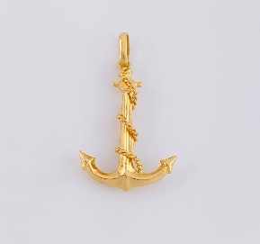 Dije Ancla / Peso : 1,8 Gr Prom / 3,4 Cms - 18 K