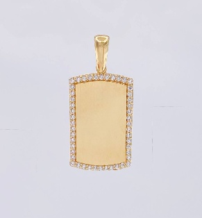 Dije Placa Rectangular Ovalada / 3,65 Gr Prom / 3,2 Cms - 18 K