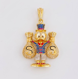 Dije Pato Bolsas Dinero / 15,2 Gr Prom / 4,7 Cms - 18 K