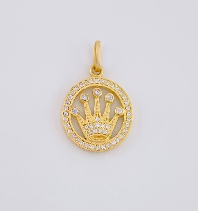 Dije Circular Rolex / Peso : 2,5 Gr / 2,2 Cms - 18 K