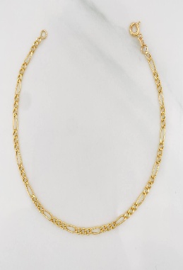 Pulsera Figaro Peso : 2,2 Gr Prom / Largo : 18,5 Cm / Ancho : 3,23 mm - 18K