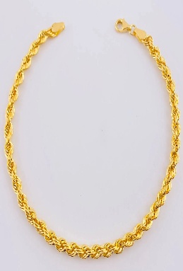 Pulso Lazo Peso : 3,6 Gr Prom / Largo : 20 Cm / Ancho : 3mm - 18K
