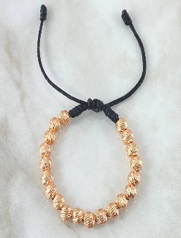 Pulsera Tejida Dorada con 20 Und de Balines Diamantados de 6mm - 18K