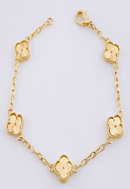 Pulsera Trebol Peso : 7 Gr Prom / Largo : 18 Cm / Ancho : 2mm - 18K