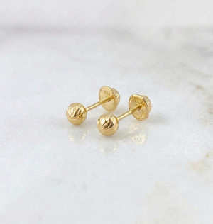 Topos Balin Diamantado de 4mm / Peso : 0,5 Gr Prom - 18K